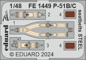 Ceintures de sécurité Eduard FE1449 P-51B/C en acier EDUARD 1/48