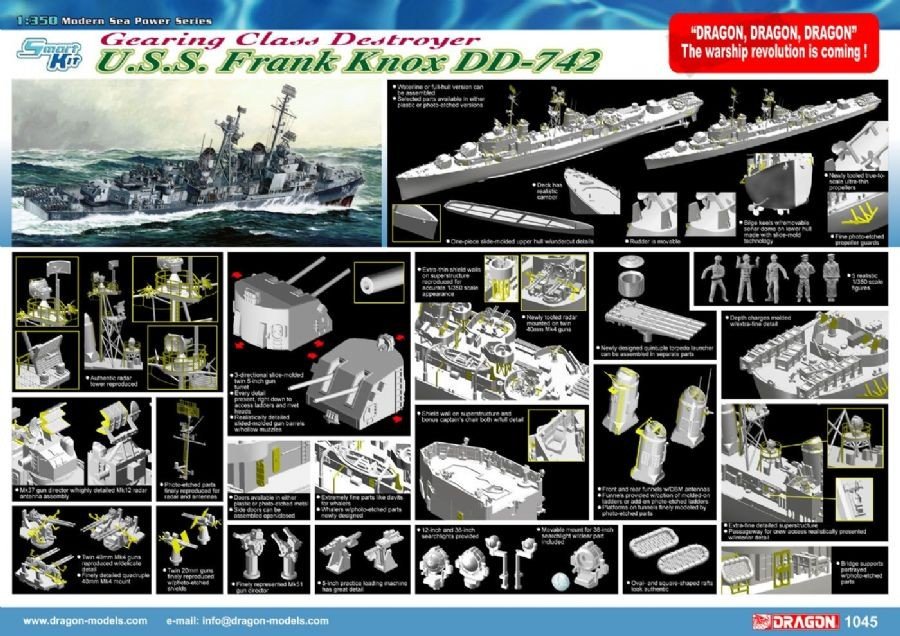 Dragon 1045 U.S.S. Frank Knox DD-742 1/350 – imagen 2
