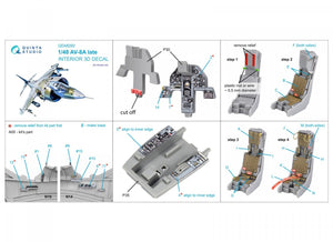 Quinta Studio QD48292 AV-8A Late 3D-Printed &amp;amp; coloured Interior on decal paper (Kinetic) 1/48 – immagine 7