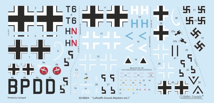 Exito ED72004 DECALS Luftwaffe Ground Attackers vol.1 - Ju 87 D-3, Hs 129, Fw 190F-8 1/72 – Bild 8