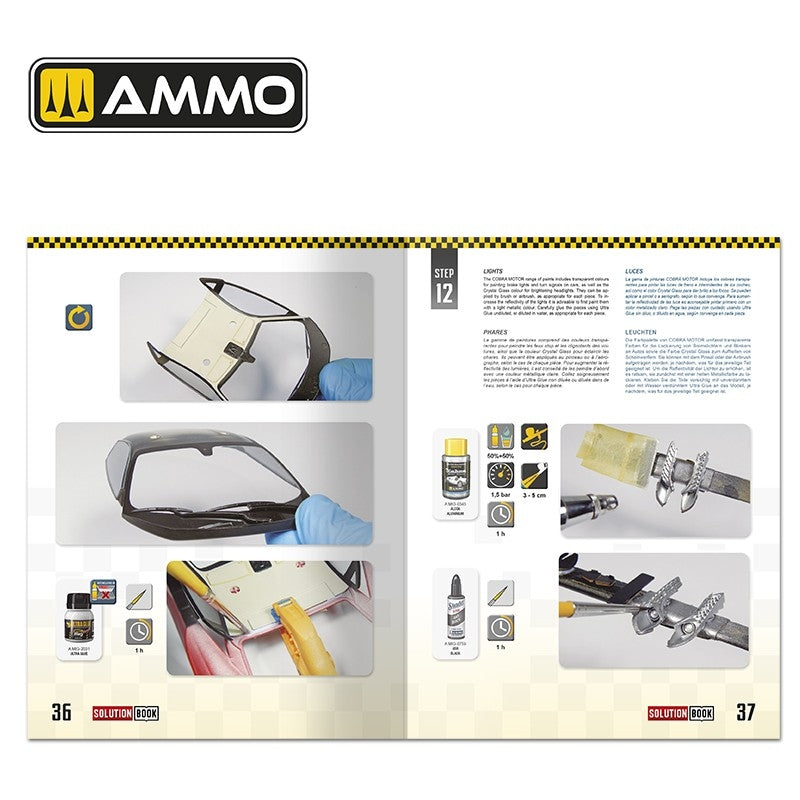 AMMO of Mig Jimenez 6604 SOLUTION BOOK 24 – How to Paint and Lacquer scale cars (Multilingual Book) – zdjęcie 3