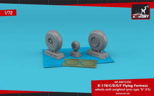 Armory Models AW72350 B-17B/C/D/E/F Flying Fortress wheels w/ weighted tyres type “b” (FS) &amp;amp; PE hubcaps 1/72