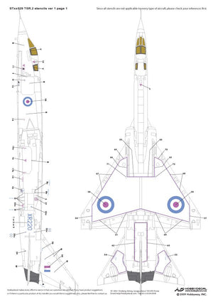 HobbyDecal ST48029V1 BAC TSR.2 Stencils ver 1 1/48 – imagen 2