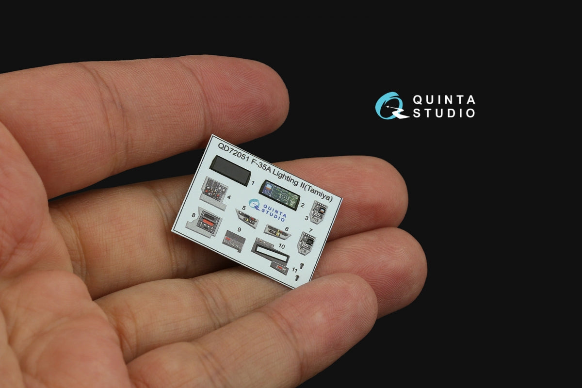 Quinta Studio QD72051 F-35A Lighting II 3D-Printed &amp;amp; coloured Interior on decal paper (Tamiya) 1/72 – zdjęcie 11