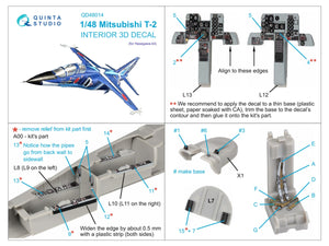 Quinta Studio QD48014 Mitsubishi T-2 3D-Printed coloured Interior on decal paper (Hasegawa) 1/48 – immagine 2