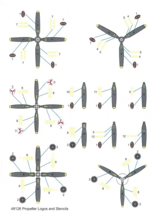Techmod 48126 Propeller Stencils 1/48 – image 3