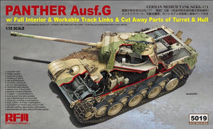 Rye Field Model 5019 Panther Ausf.G w/ Full Interior &amp;amp; Workable Track Links &amp;amp; Cut Away Parts of Turret &amp;amp; Hull 1/35