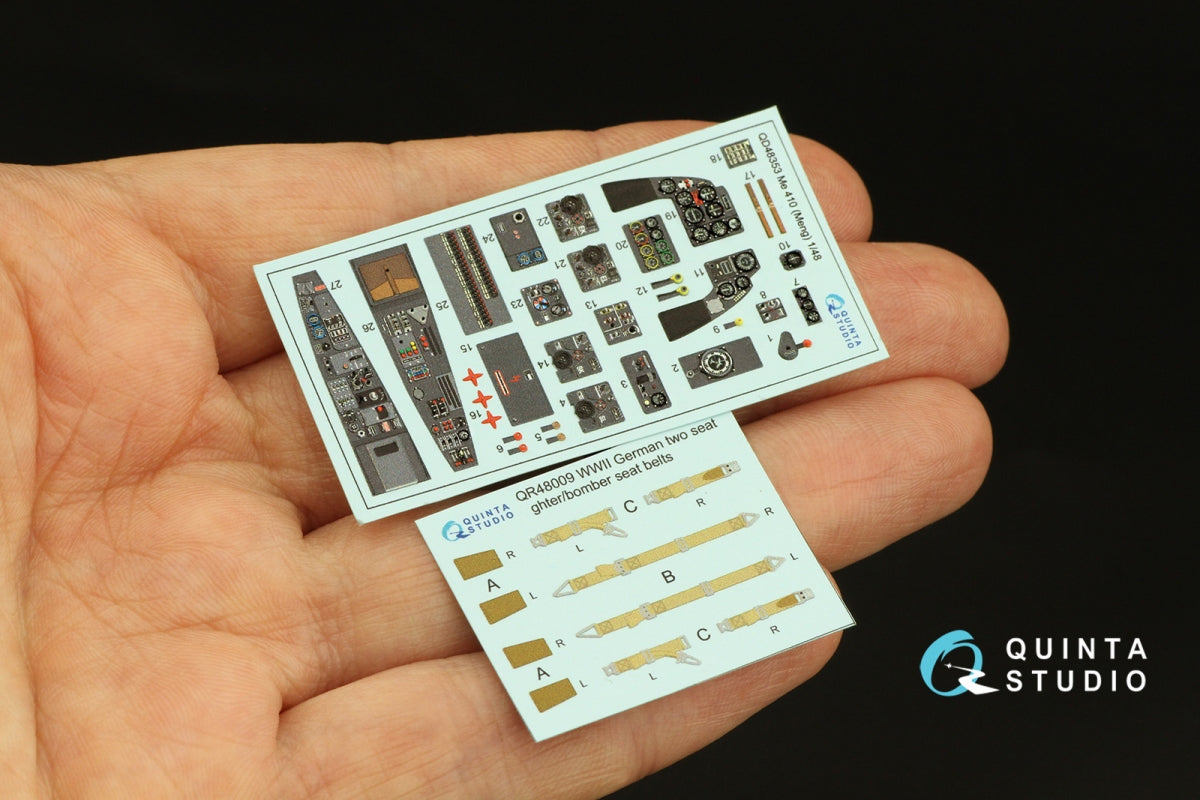 Quinta Studio QD48353 Me 410 3D-Printed &amp;amp; coloured Interior on decal paper (Meng) 1/48 – Bild 4