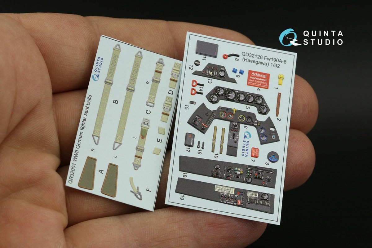 Quinta Studio QD32126 FW 190A-8 3D-Printed &amp;amp; coloured Interior on decal paper (Hasegawa) 1/32 – imagen 11