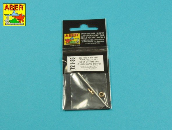 Aber 72L-36 8,8 cm KwK 43L/71 German tank barrel for Tiger II early Porsche turret 1/72 – image 3