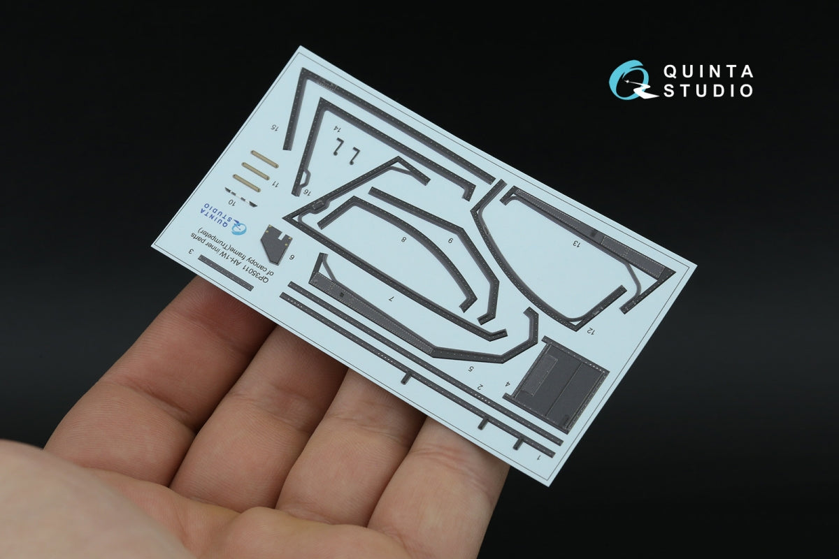 Quinta Studio QP35011 AH-1W inner parts of canopy frame (Trumpeter) 1/35