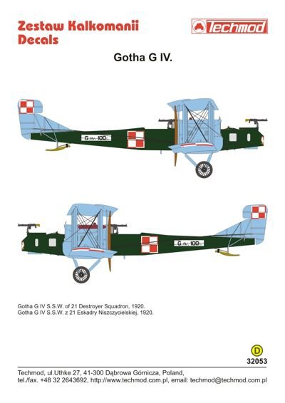 Techmod 32053 Gotha G IV 1/32 – image 2
