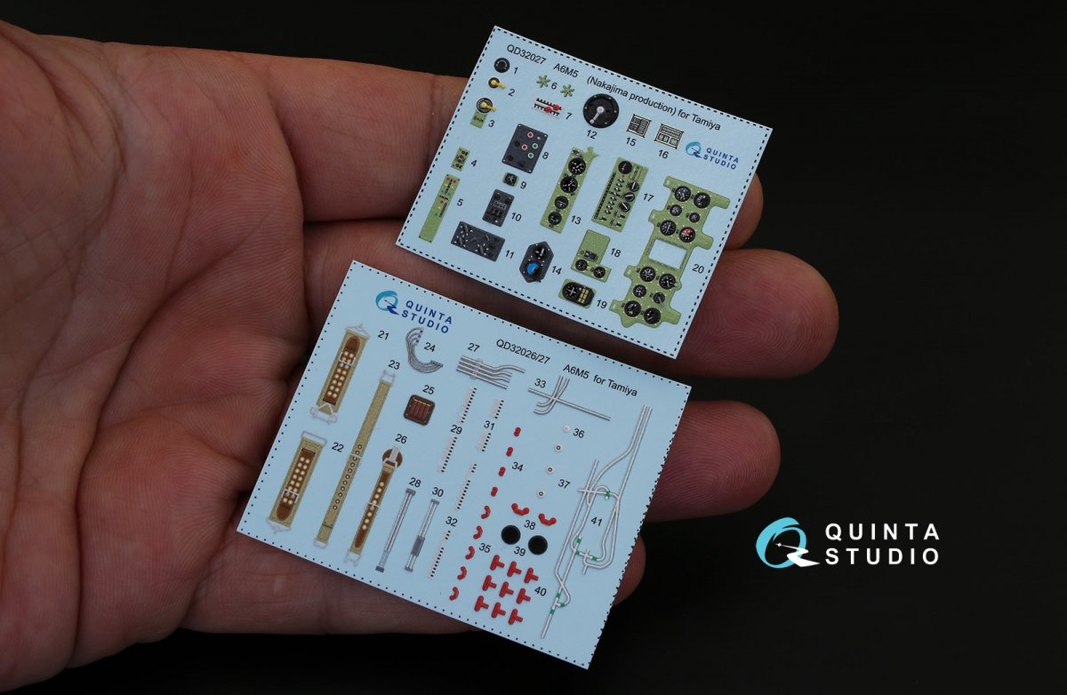 Quinta Studio QD32027 A6M5 (Nakajima prod.) 3D-Printed &amp;amp; coloured Interior on decal paper (for Tamiya kit) 1/32 – imagen 2