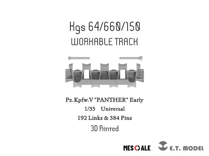 E.T. Model P35-002 P35-002 WWII German Pz.Kpfw.V "PANTHER" Early Workable Track (3D Printed) 1/35