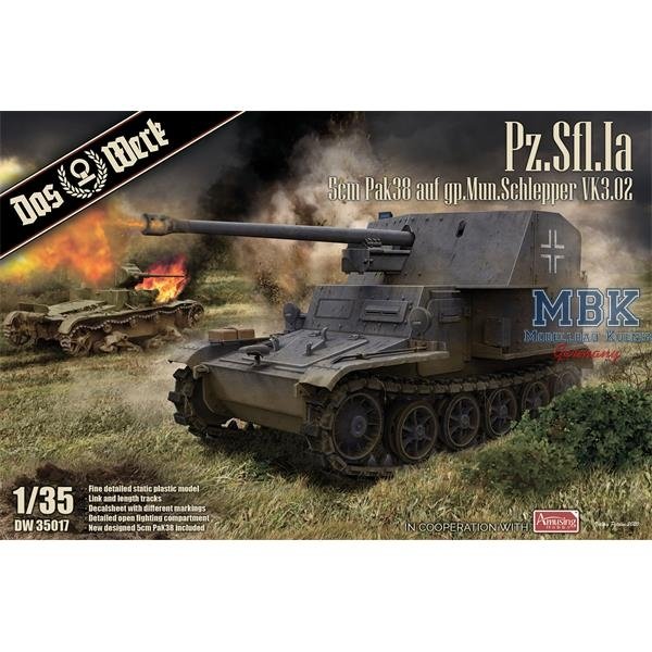 Das Werk DW35017 Pz.Sfl. Ia - 5cm Pak 38 auf gp. Mun Schlepper 1/35