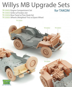 Roues T-Rex Studio TR35055 Willys MB (pneu lesté) avec roue de secours 1/35 – image 2