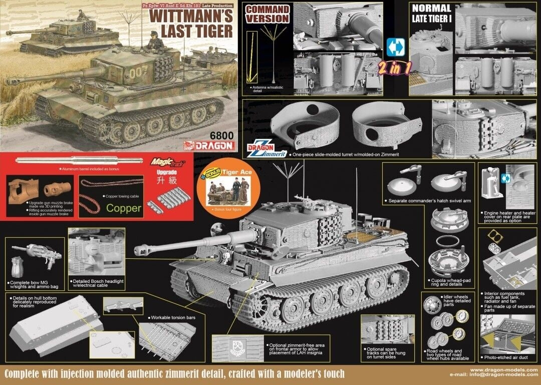 Dragon 6800 Wittmann&amp;#39;s Last Tiger 1/35 – imagen 2