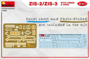 MiniArt 35369 ZiS-2/ZiS-3 with Limber &amp;amp; Crew 1/35 – immagine 4