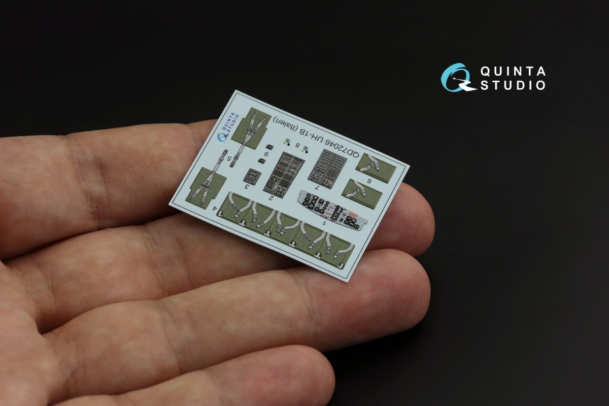 Quinta Studio QD72046 Uh-1B 3D-Printed &amp;amp; coloured Interior on decal paper (Italeri) 1/72 – immagine 4