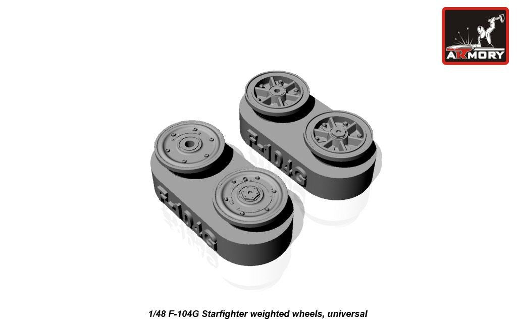 Armory Models AW48312 F-104G Starfighter wheels (w/ optional nose wheels) 1/48 – Bild 4
