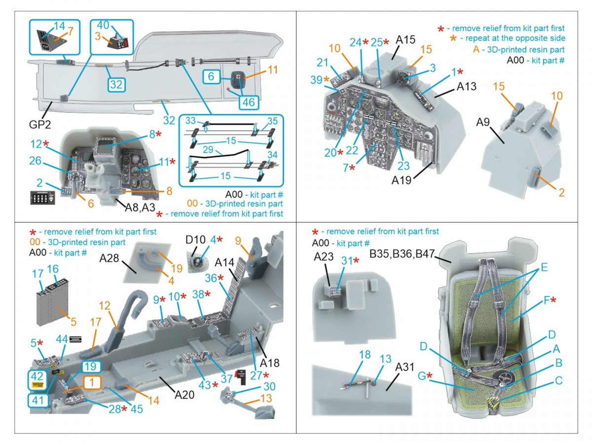 Quinta Studio QD+35153 AH-1W 3D-Printed &amp;amp; coloured Interior on decal paper (Trumpeter) (with 3D-printed resin parts) 1/35 – Bild 2