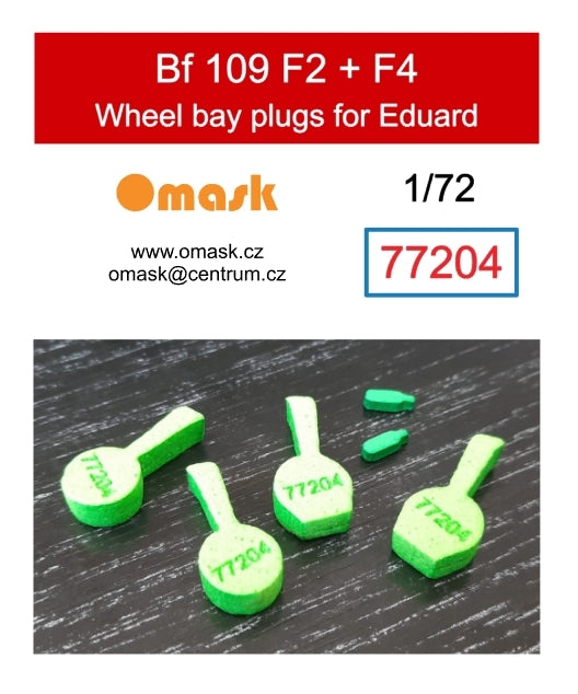 Omask 77204 Bouchons de puits de train d'atterrissage pour Bf 109 F2 + F4 (pour Eduard) 1/72