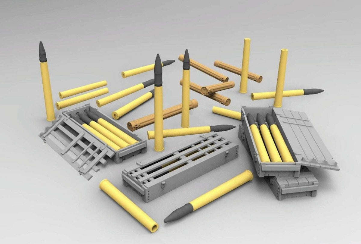 Gecko Models 16GM0014 German 7,5 cm Pak 40 Ammo Boxes w/Shells Set 1/16 – immagine 5