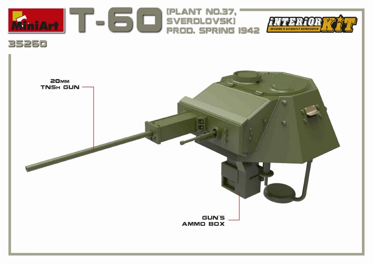 MiniArt 35260 T-60 PLANT N.37, SVERDLOVSK PROD. SPRING 1942. INTERIOR KIT 1/35 – immagine 15
