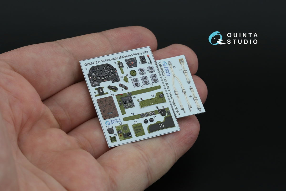 Quinta Studio QD48472 A-36 3D-Printed coloured Interior on decal paper (Accurate Miniatures/Italeri) 1/48 – immagine 3