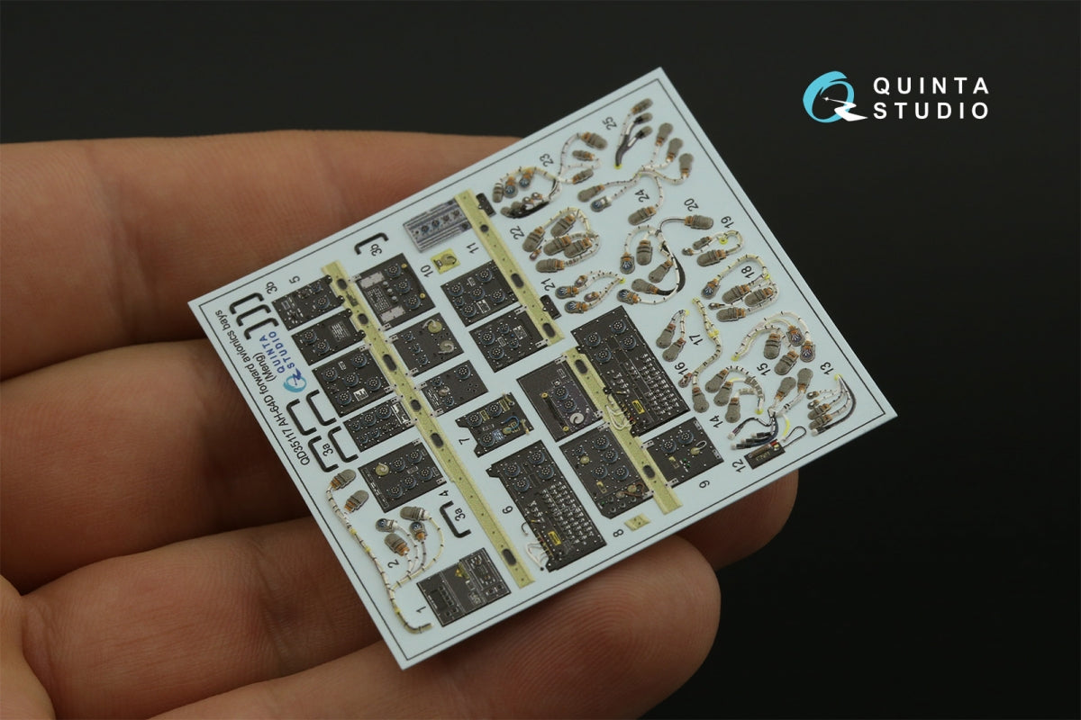 Quinta Studio QD35117 AH-64D Extended forward avionics bays 3D-Printed &amp;amp; coloured Interior on decal paper (Meng) 1/35 – Bild 6