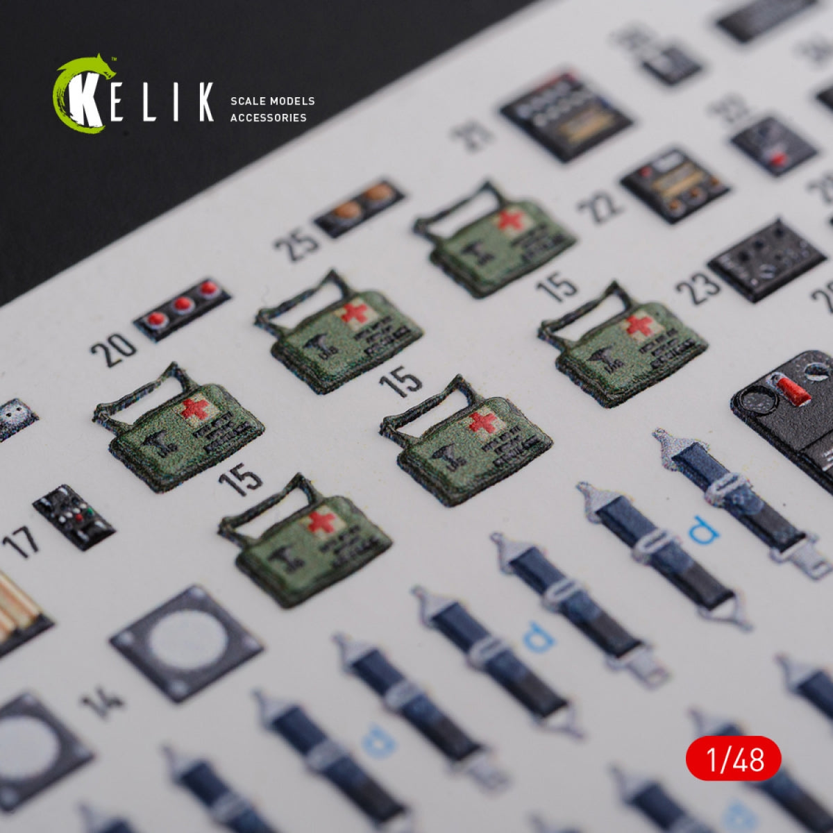 KELIK K48093 CH-47F interior 3D decals for Italeri kit 1/48 – immagine 6