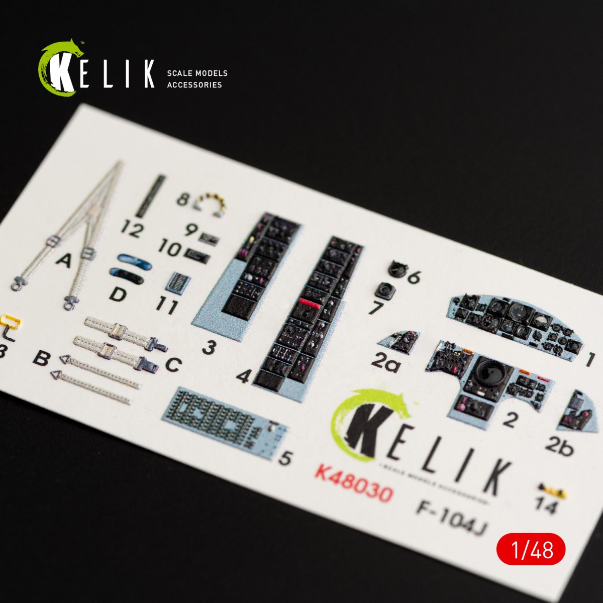 KELIK K48030 F-104J "STARFIGHTER" INTERIOR 3D DECALS FOR KINETIC KIT 1/48