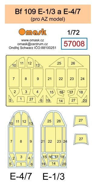 Omask 57008 Bf 109 E-1/3 a E-4/7 (AZ) 1/72