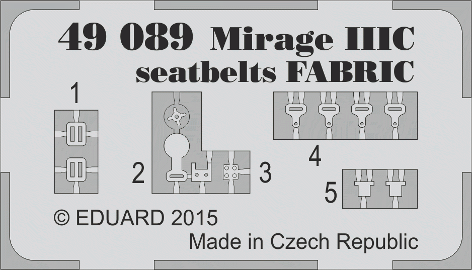 Eduard 49089 Mirage IIIC seatbelts FABRIC 1/48 EDUARD – immagine 2