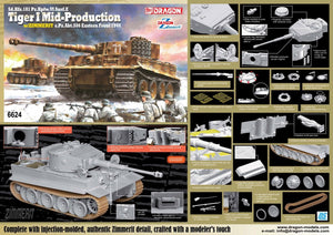 Dragon 6624 Sd.Kfz.181 Pz.Kpfw.VI Ausf.E Tiger I Mid Production avec Zimmerit s.Pz.Abt.506 Front de l&amp;#39;Est 1944 1/35