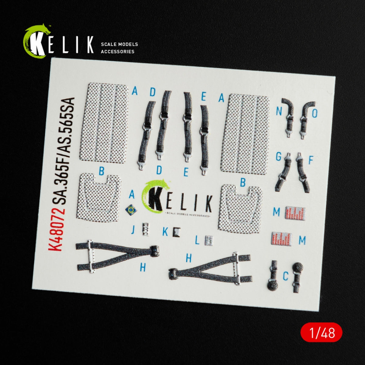 KELIK K48072 DAUPHIN II SA.365F / AS.565SA INTERIOR 3D DECALS FOR KITTY HAWK / ZIMIMODEL KIT 1/48 – Bild 3