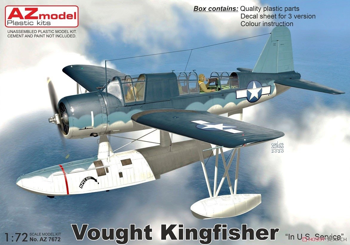 Maquette AZ7672 Vought Kingfisher, avion de service de l&amp;#39;US Navy et des garde-côtes, échelle 1/72