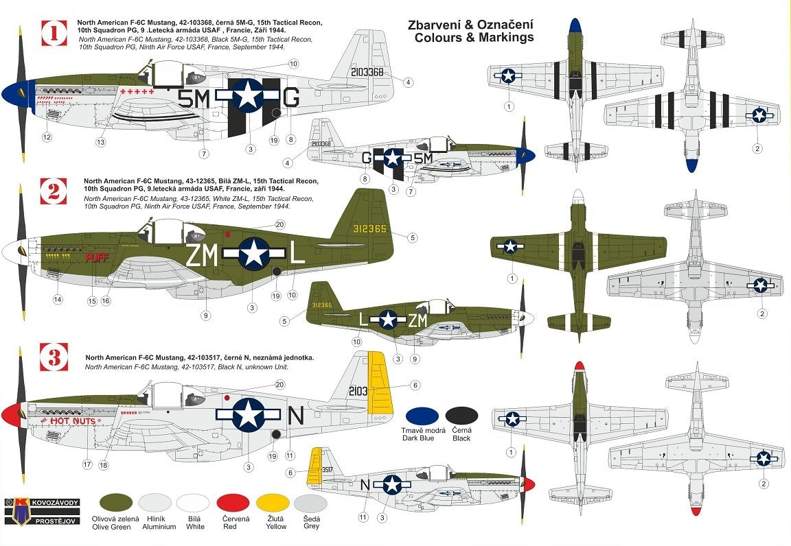 Kovozavody Prostejov KPM0248 F-6C „Photo-recce Mustang“ Malcolm 1/72 – Bild 2