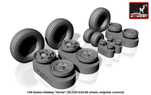 Armory Models AW48405 Hawker-Siddeley Harrier GR.7/GR.9/AV-8B wheels w/ weighted tyres 1/48 – Bild 2