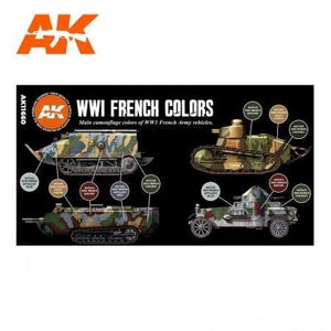AK Interactive AK11660 3G WWI FRENCH AFV COLORS 6x17 ml – immagine 2