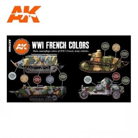 AK Interactive AK11660 3G WWI FRENCH AFV COLORS 6x17 ml – immagine 2