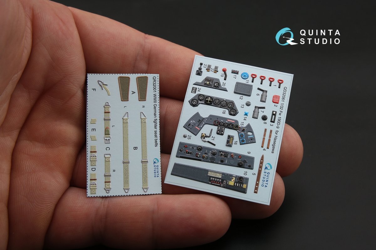 Quinta Studio QD32061 FW 190D-9 3D-Printed &amp;amp; coloured Interior on decal paper (for Hasegawa kit) 1/32 – immagine 2