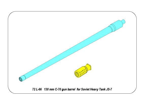 Aber 72L-66 130 mm C-70 gun barrel for Soviet tank JS-7 1/72 – zdjęcie 7