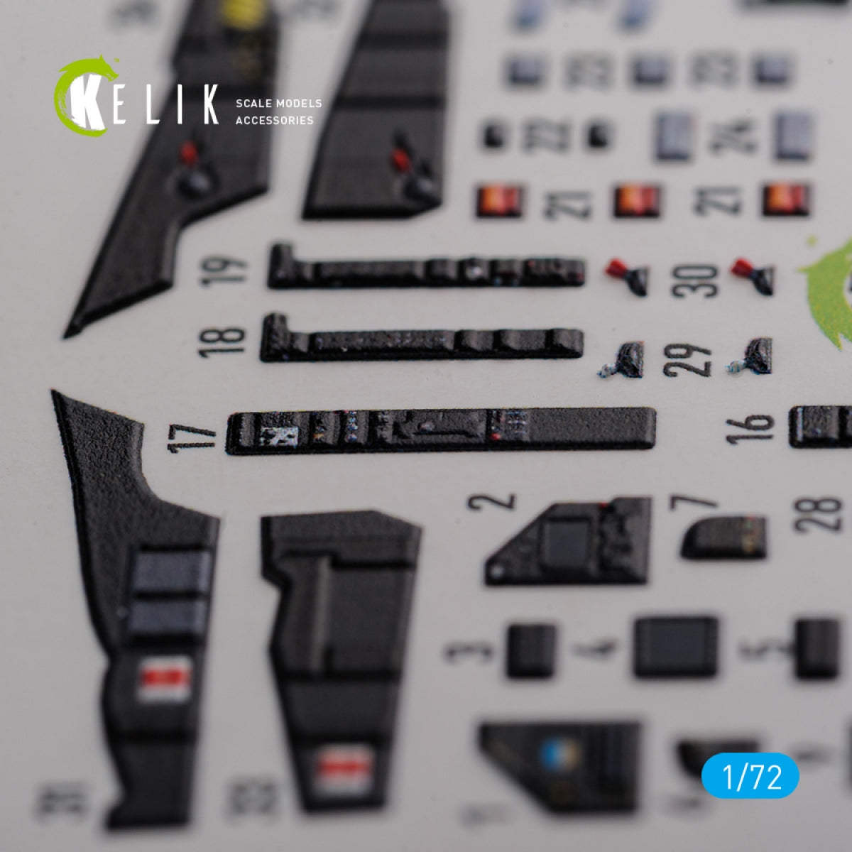 KELIK K72120 Mirage 2000D interior 3D decals forModelSvit kit 1/72 – Bild 3
