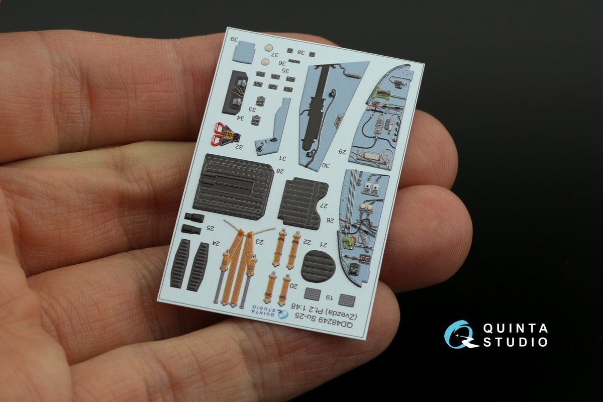 Quinta Studio QD48249 Su-25 3D-Printed &amp;amp; coloured Interior on decal paper (Zvezda) 1/48 – Bild 9