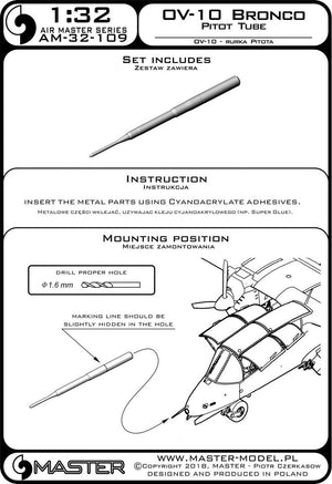 Master AM-32-109 OV-10 Bronco – Rurka Pitota 1/32 – imagen 3