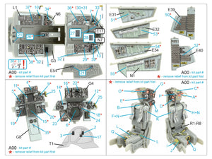 Quinta Studio QD48395 F-14A 3D-Printed &amp;amp; coloured Interior on decal paper (Hobby Boss) 1/48 – imagen 2