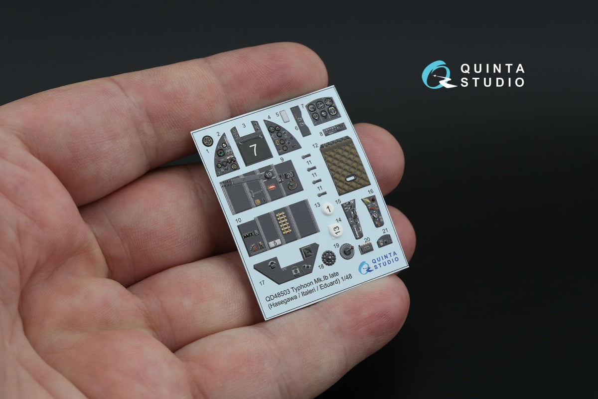 Quinta Studio QD48503 Typhoon Mk.Ib late 3D-Printed &amp;amp; coloured Interior on decal paper (Hasegawa/Italeri) 1/48 – zdjęcie 4