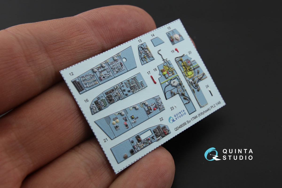 Quinta Studio QD48056 Su-17M4/22M4 3D-Printed coloured Interior on decal paper (for KittyHawk kit) 1/48 – immagine 6