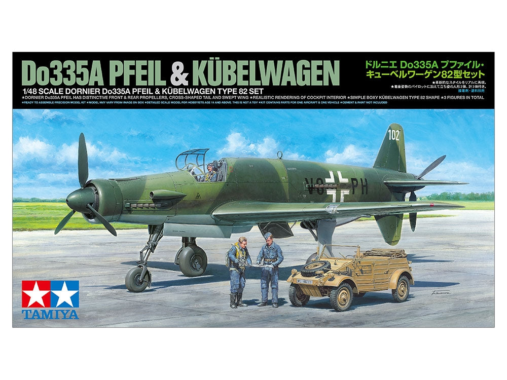 Tamiya 25206 Dornier Do335A Pfeil &amp;amp; Kubelwagen Type 82 Set 1/48 – Bild 2